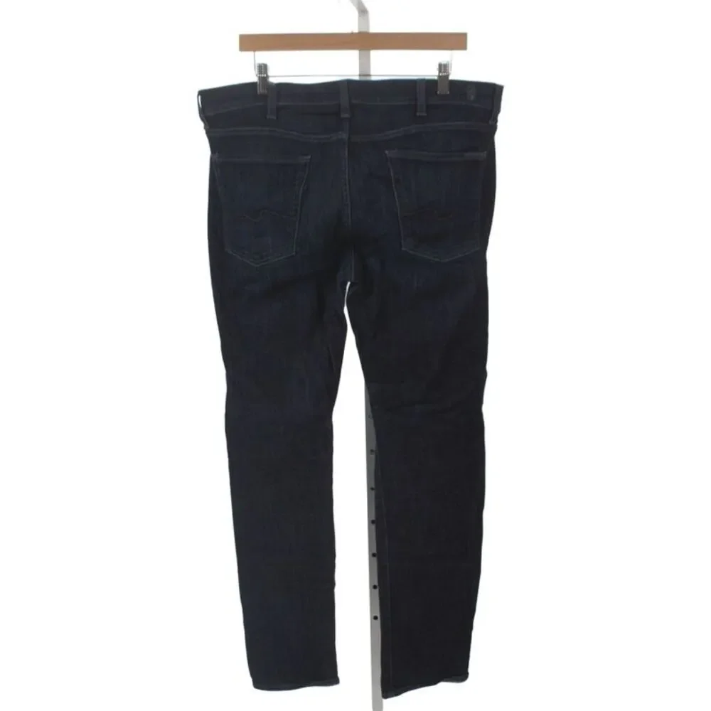 7 For All Mankind Mens Straight Jeans Blue Mid Rise Cotton Size 38
